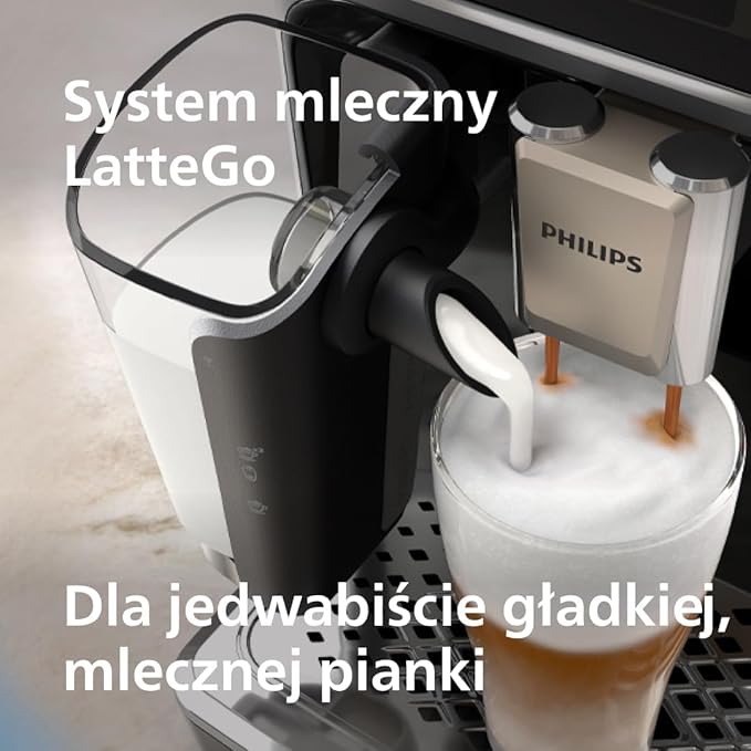 Philips w Pełni Automatyczny Ekspres do Kawy z Serii 5500-20 Kaw Gorących i Mrożonych, Szybki w Czyszczeniu System Mleczny LatteGo, Technologia SilentBrew, QuickStart, Szary (EP5544/50) - Image 6