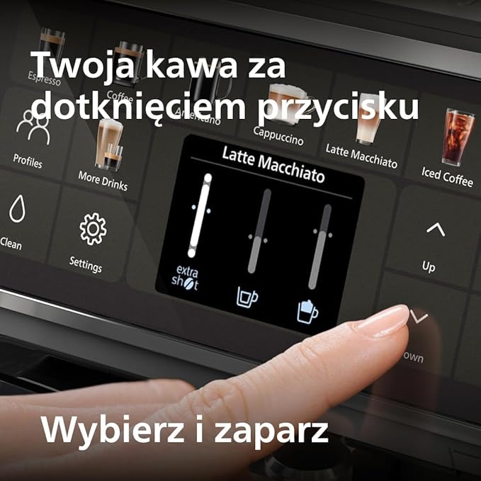 Philips w Pełni Automatyczny Ekspres do Kawy z Serii 5500-20 Kaw Gorących i Mrożonych, Szybki w Czyszczeniu System Mleczny LatteGo, Technologia SilentBrew, QuickStart, Szary (EP5544/50) - Image 5