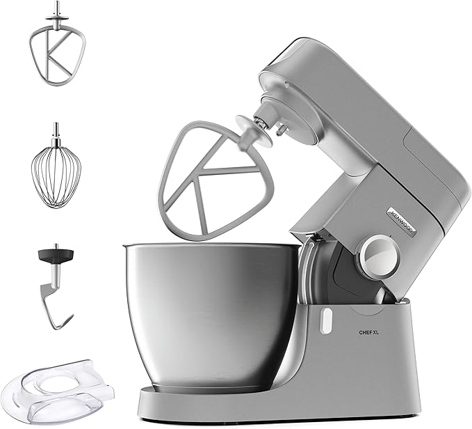 Kenwood KVL4100S Chef XL Robot Kuchenny, Stal Nierdzewna, 1200 W, 6.7 L, Srebrny