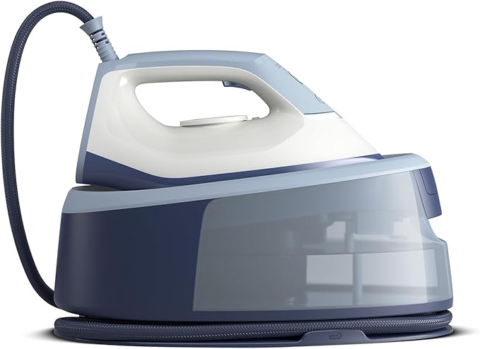 Philips Żelazko Parowe z serii 3000, 2400W, 120 g/min Ciągłej Pary, 350 g Uderzenia Pary, Szybkie i Wydajne, Pionowa Para, Stopa Ceramiczna, Kolor Głęboki Lazur (PSG3000/20)