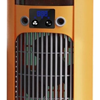 Mini Klimatyzator Przenośny, Wielofunkcyjny 4 w 1, 3 Prędkości Wiatru, Zbiornik na Wodę Możliwość Napełnienia Wodą Zimną lub Lodem, Nocna Lampka LED 7 Kolorów, Do Domu, Biura i Na Zewnątrz (Żółty) [Klasa energetyczna A]