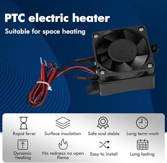 Jadeshay Grzałka, podgrzewacz powietrza 100W 12 V oszczędność energii PTC wentylator samochodowy Stała temperatura grzejniki elementów grzejnych do wentylatorów - Image 5