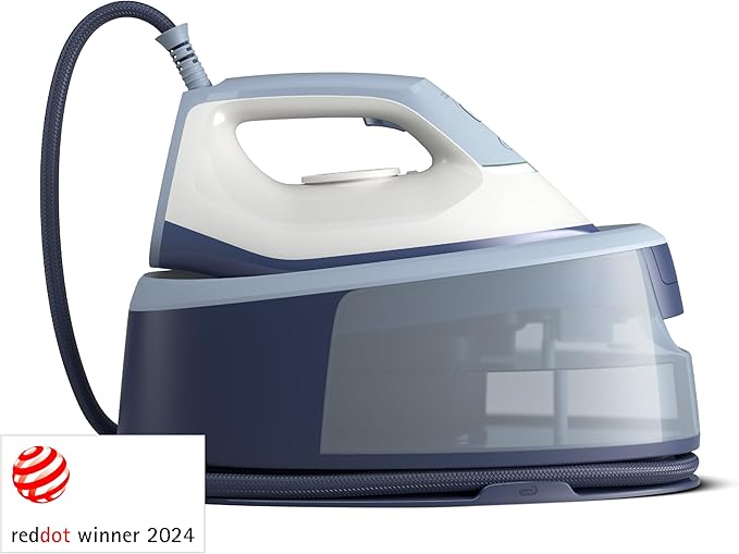 Philips Żelazko Parowe z serii 3000, 2400W, 120 g/min Ciągłej Pary, 350 g Uderzenia Pary, Szybkie i Wydajne, Pionowa Para, Stopa Ceramiczna, Kolor Głęboki Lazur (PSG3000/20) - Image 3