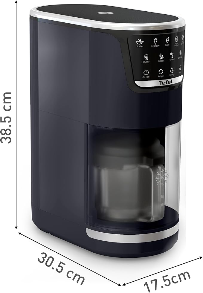 Tefal IG6038 maszyna do lodów Dolci, 10 programów, idealnie gładkie i kremowe rezultaty za jednym razem, program do dodatków, automatyczny program do płukania, kolor czarny - Image 4