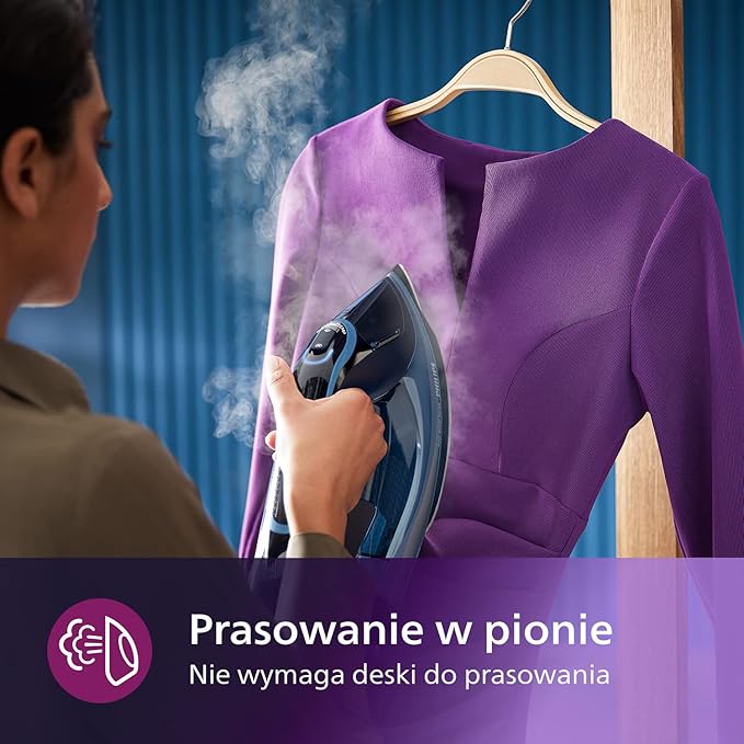 Philips Żelazko Parowe Azur z Serii 8000-55 g/min Ciągłej Pary, 240 g Steam Boost, 3000 W, Technologia OptimalTEMP, SteamGlide Elite, Light Blue (DST8020/20) - Image 5